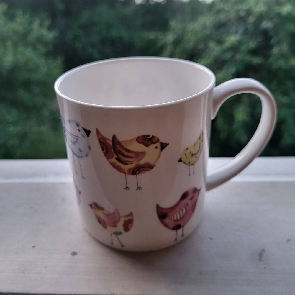 Rose Of England Bird Patterned Ceramic Mug